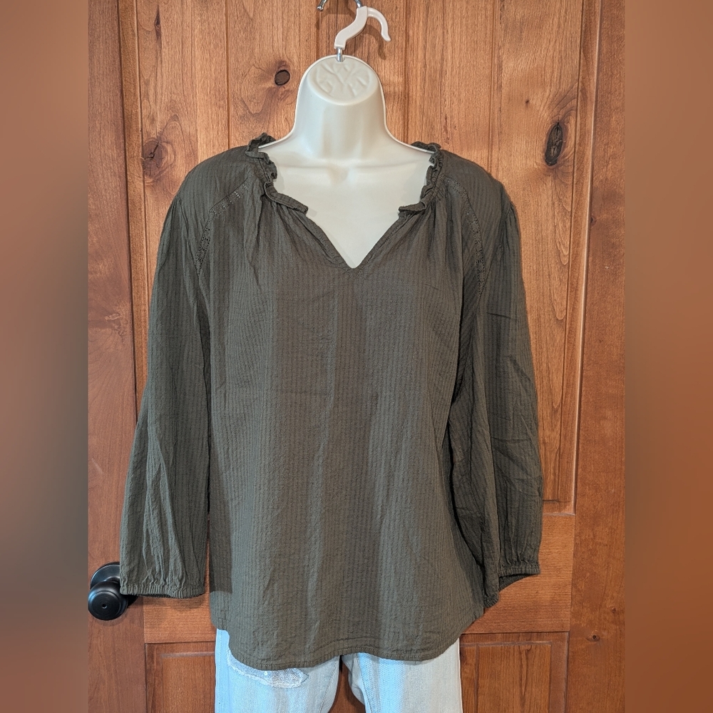 Falls Creek Dark Olive Blouse